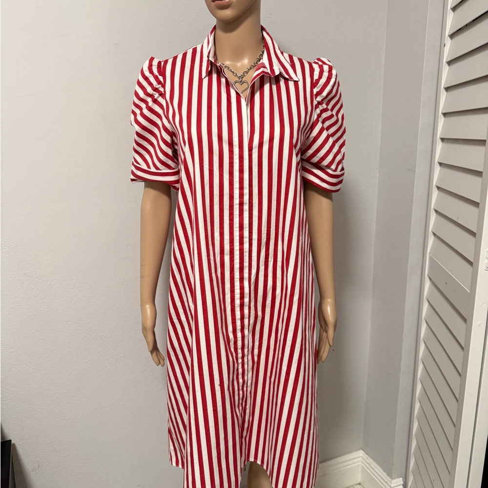 Red and White Striped Dress